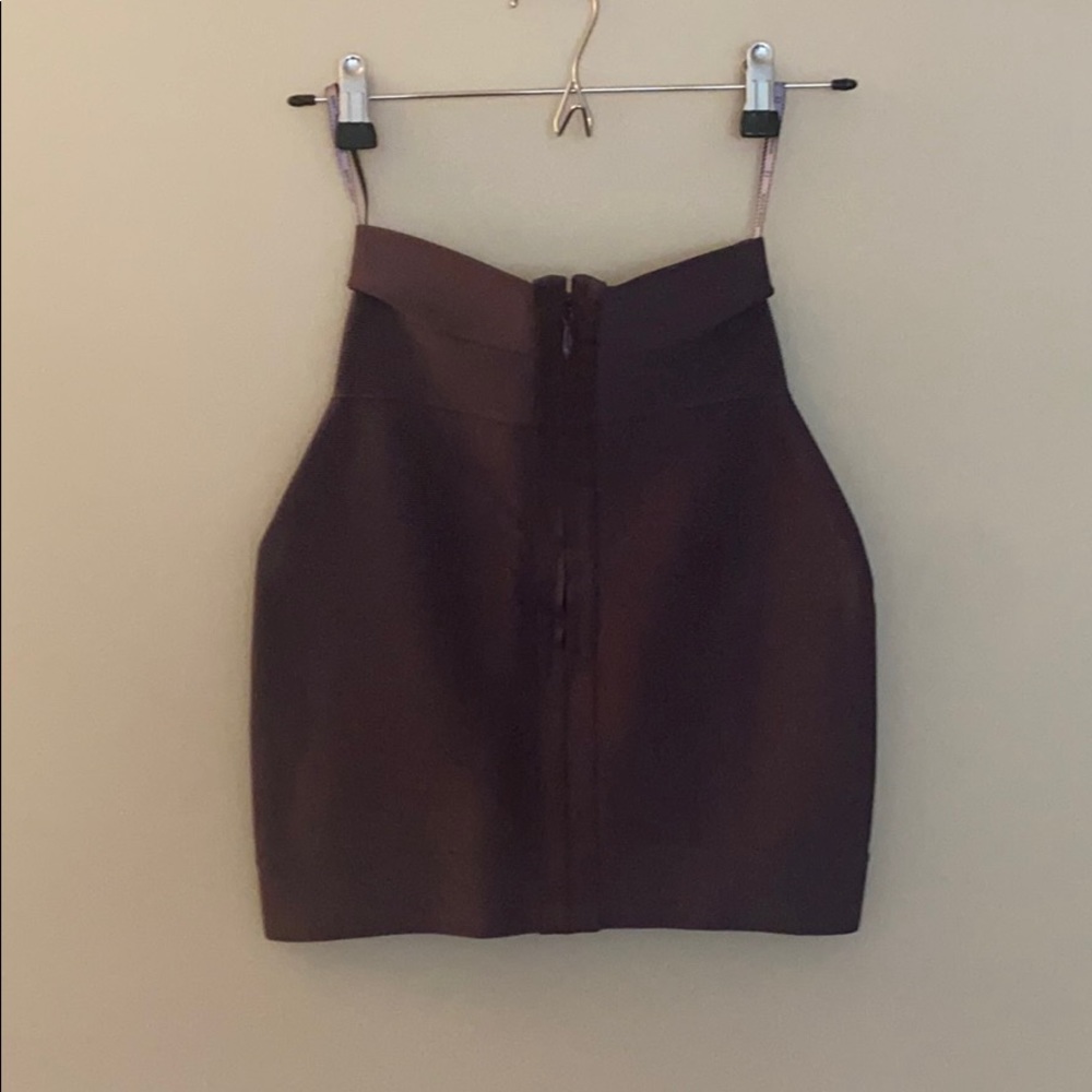 Herve Leger eggplant bandage skirt